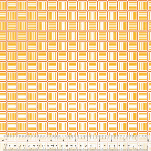 yellow modern check with orange outlines