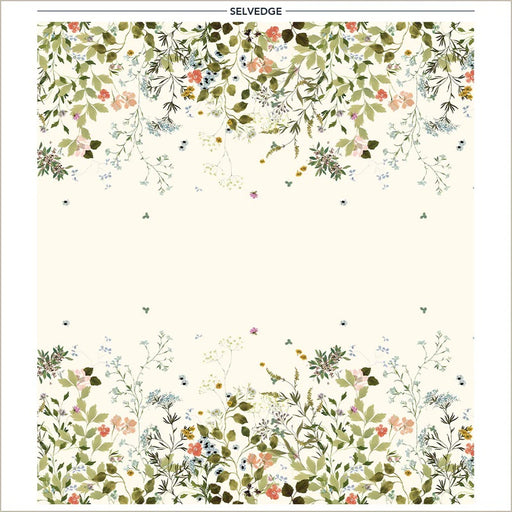 Floral patterned paper with 'Selvedge' text at the top