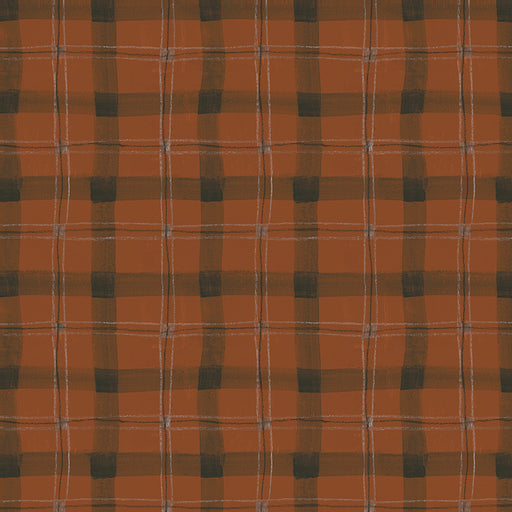 Plaid pattern with alternating orange and green squares