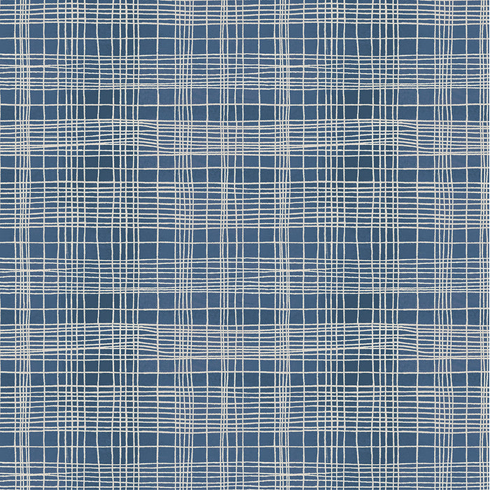 The Plaid One by Marcia Derse - String Theory in Blue Print