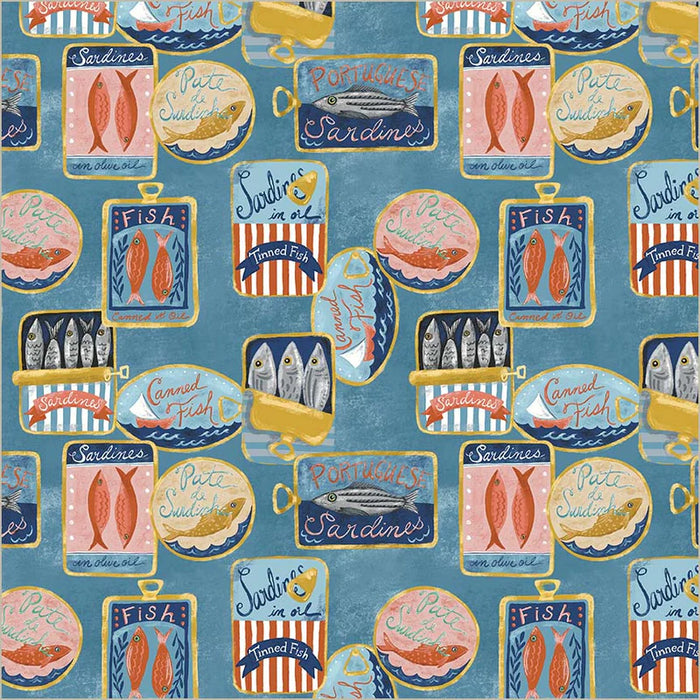 Jennifer Moore - Villa Sol - Tinned Fish in Sea Blue