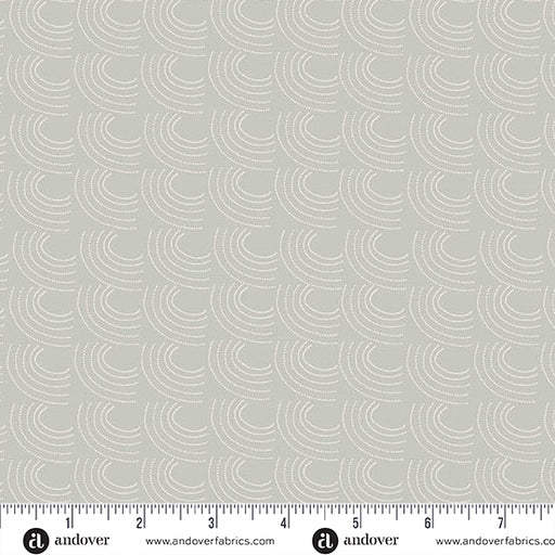 Grey fabric with white wave pattern and Andover Fabrics logo at the bottom.