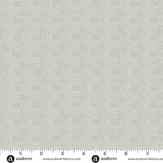 Grey fabric with white wave pattern and Andover Fabrics logo at the bottom.