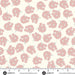 Pattern of pink flowers on a white background with Andover Fabrics logo.