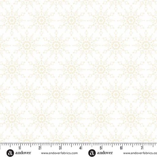 Snow Flakes in Cream on a white background