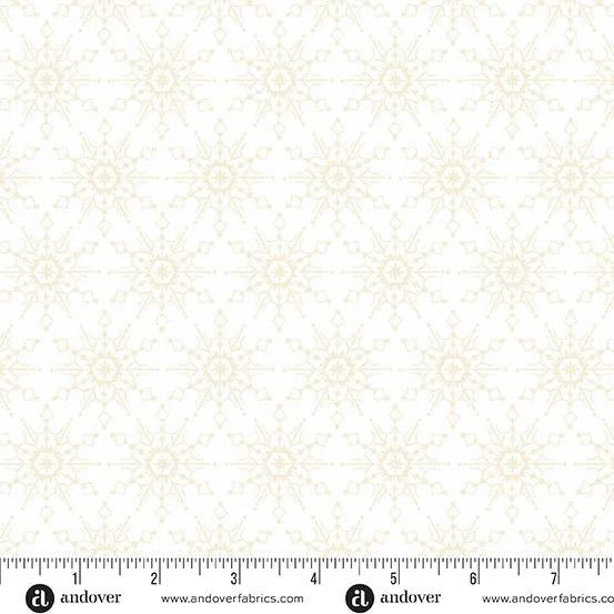Snow Flakes in Cream on a white background