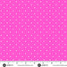 polka dot fabric with white dots on hot pink background and a measuring tape at the bottom