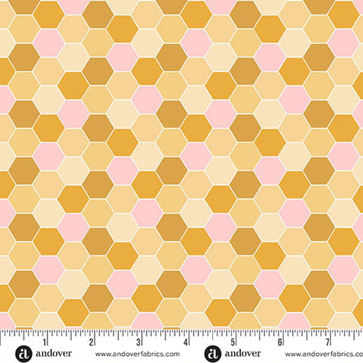 Sunset Cottage by Stephanie Organes - Hexie Blossom in Yellow