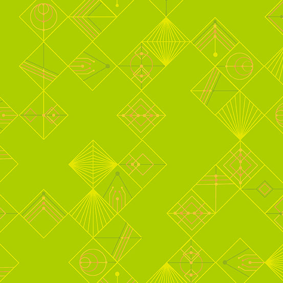 Century Prints Deco Glo II by Giucy Giuce - Tiles in Lime