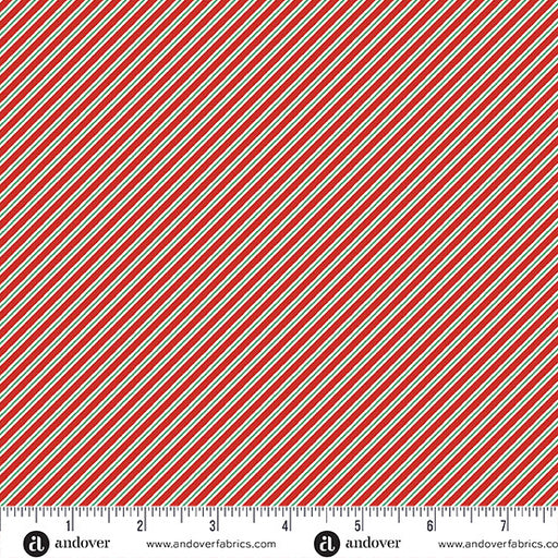 close up of red and green diagaonally striped fabric