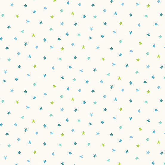 Makower Stars - Blue on White