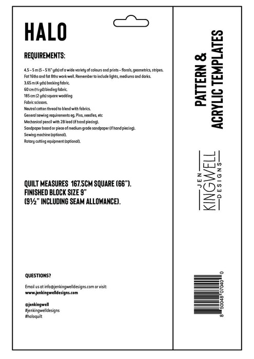 Jen Kingwell Halo Quilt Pattern and Acrylic Templates