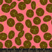 Fabric with leaf pattern on a pink background, featuring Ruby Star Society label.