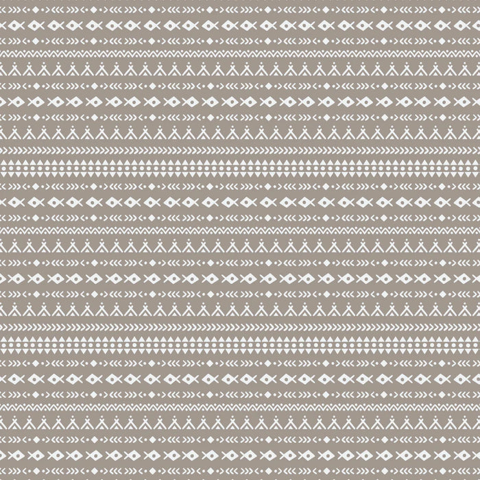 Camelot Fabrics - Woodland Wonders - Aztex Woodland Symbols in Taupe