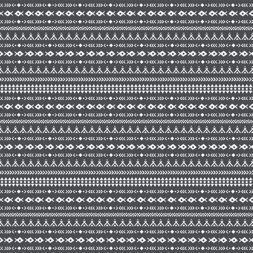 Camelot Fabrics - Woodland Wonders - Aztex Woodland Symbols in Charcoal