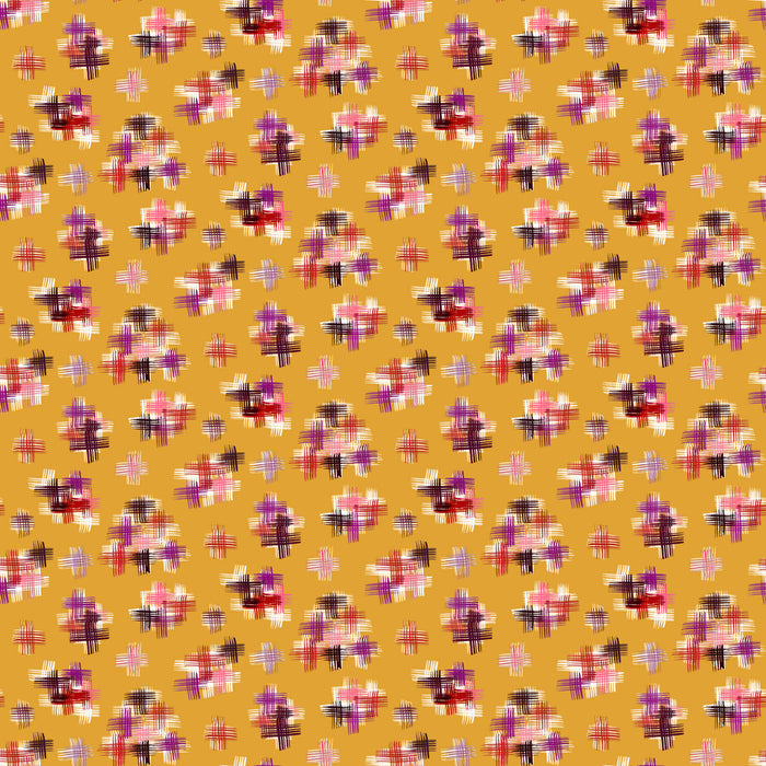 Painted Garden by Josephine Kimberling - Crosshatch in Ochre