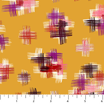 Painted Garden by Josephine Kimberling - Crosshatch in Ochre