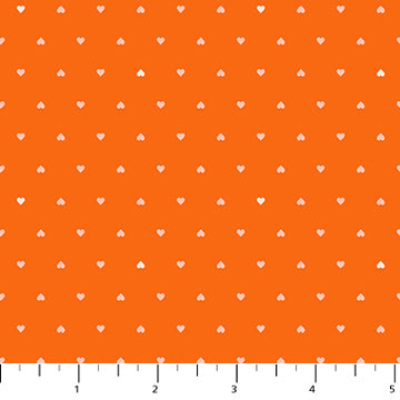 Joyful June by Sarah Hearts - Ditsy Hearts in Orange