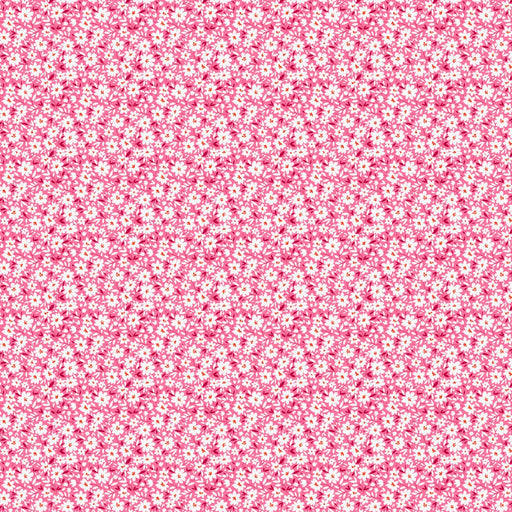 Small white flowers on a pink background