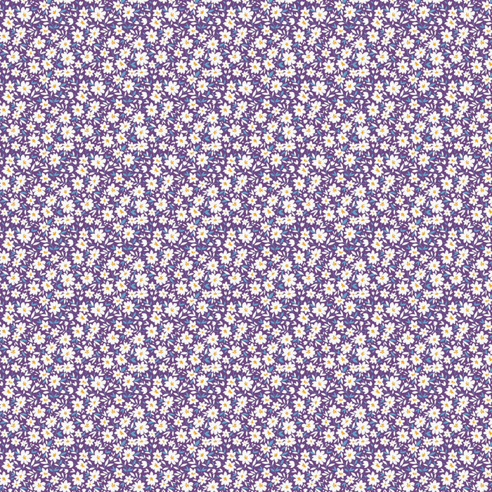 Small floral pattern on a purple background