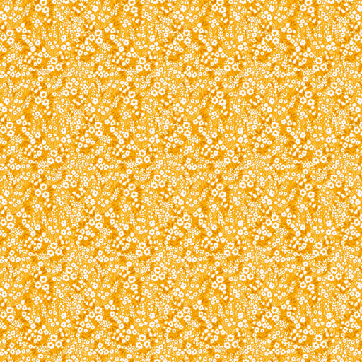 Small white flowers on a yellow background