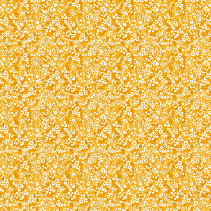 Small white flowers on a yellow background