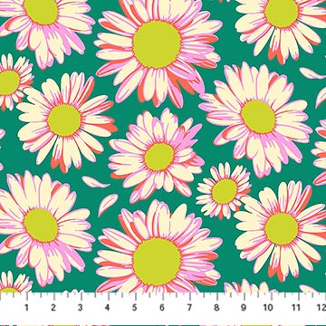 Daisy Crush by Heather Bailey - Sunshine Daisies in Emerald
