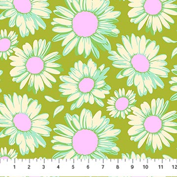 Daisy Crush by Heather Bailey - Sunshine Daisies in Olive
