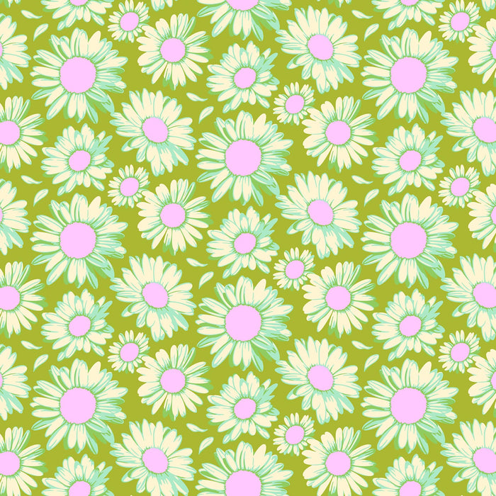 Daisy Crush by Heather Bailey - Sunshine Daisies in Olive