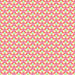 Patterned design with colorful geometric shapes on a pink background