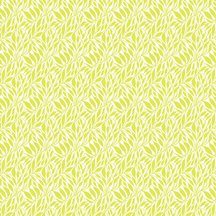 Pattern of white leaves on a yellow background