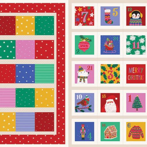 Bright and Jolly Advent Calendar panel 24"