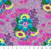 Colorful floral pattern fabric with a ruler at the bottom