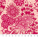 Pink floral pattern on a beige background
