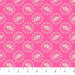 Pattern of white birds and flowers on a pink background