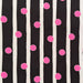 Cosmo - Cotton Oxford - Black and White Stripes with Neon Pink Dots