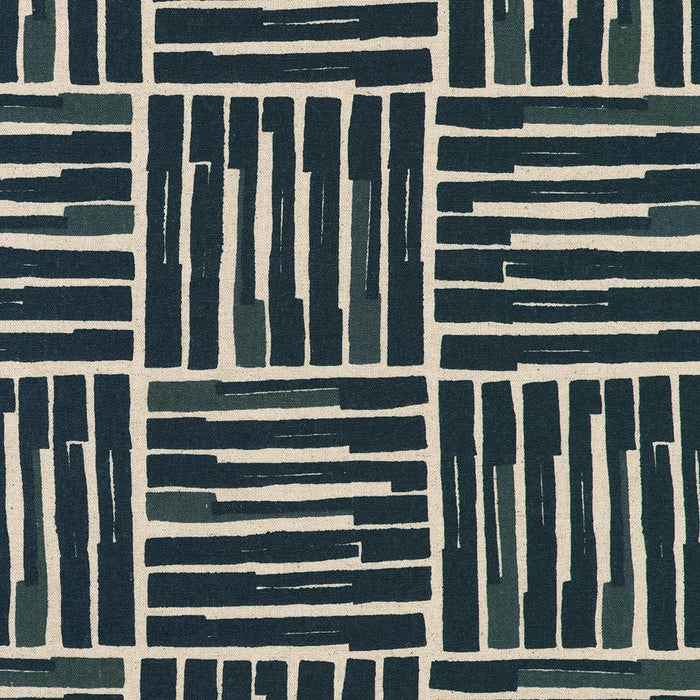 Anna Graham - Orchard Run Cotton Flax Print - Path in Navy