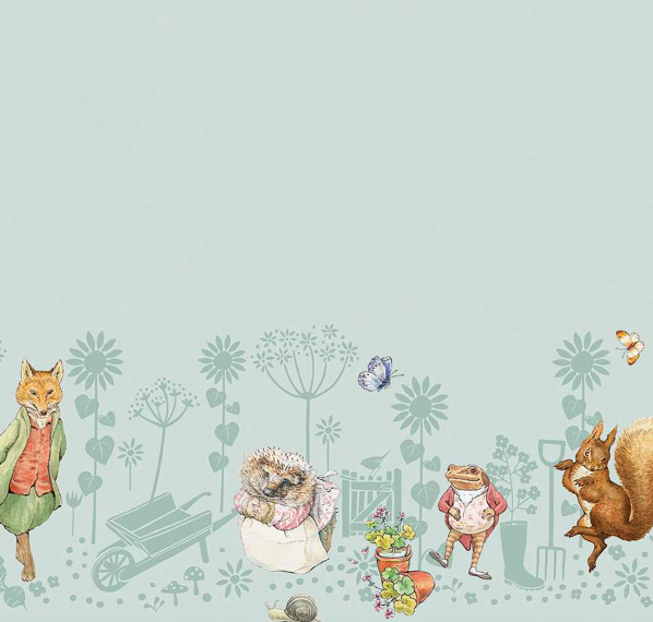 Peter Rabbit and Friends - Border in Blue