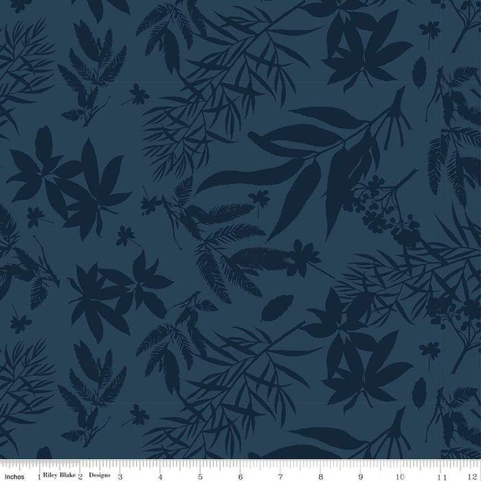 Floral Gardens by Riley Blake - Foliage in Navy