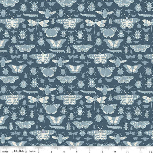Floral Gardens by Riley Blake - Insects in Navy