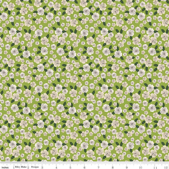 Floral Gardens by Riley Blake - Blossoms in Green