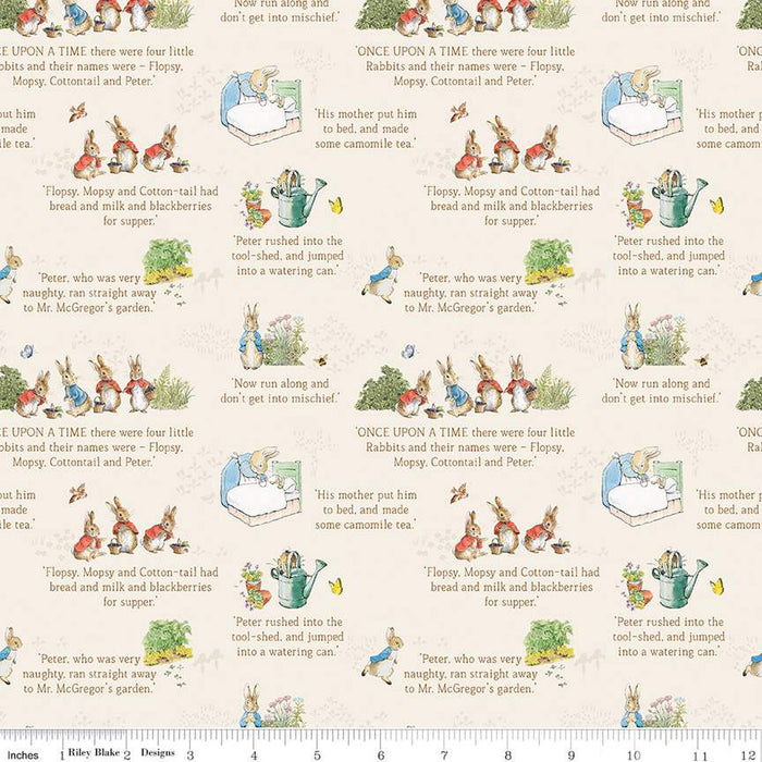 The Tale of Peter Rabbit - Rabbit Text in Cream