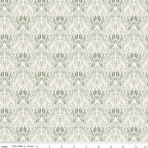 Patterned fabric with a grid of geometric shapes on a neutral background