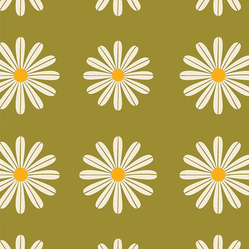Art Gallery Fabrics - Flower Bloom - Choose Happy COTTON CANVAS in Olive