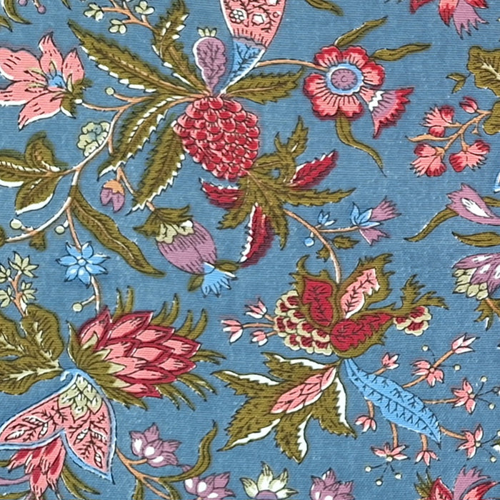 Indian Cotton 2025 - Cotton Canvas - Mid to Heavy Weight Canvas and Dobby - Classic Florals on Deep Blue