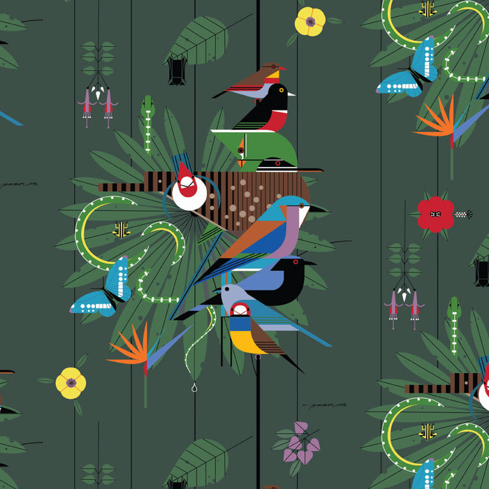 Charley Harper Organic Cotton Barkcloth - Discovery Place