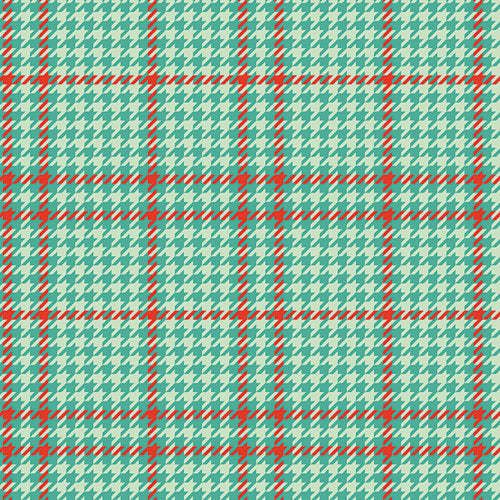 Plaid pattern with red and green lines on a blue background