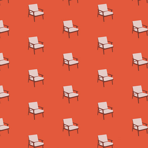 Pattern of chairs on a red background