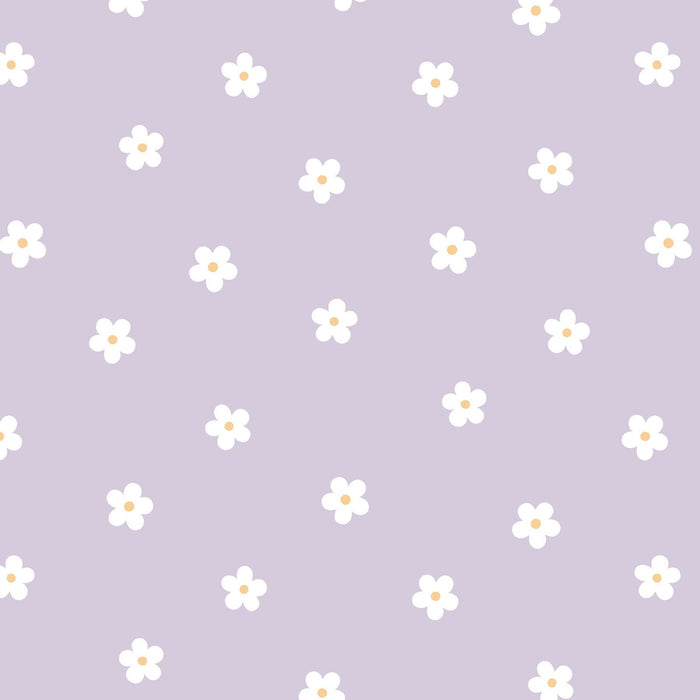 Cosmo Cotton Sheeting - Daisy in Pale Lilac