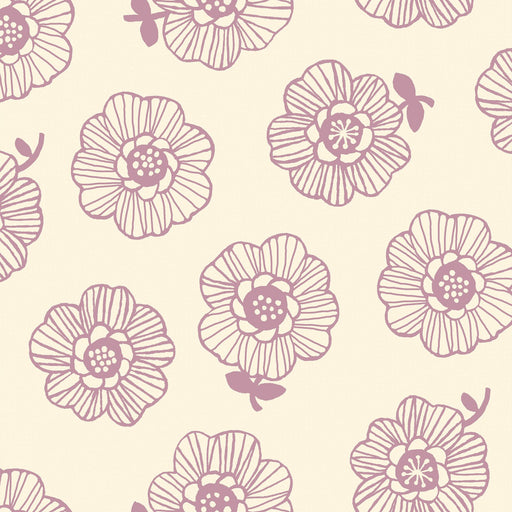 Cosmo Cotton Oxford - Nordic - Flower Sketch Plum